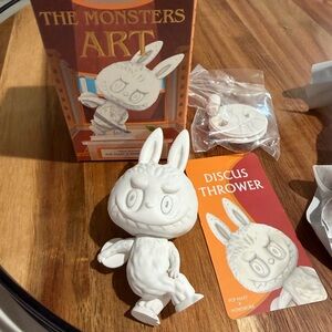 Pop Mart The Monsters Art White Bunny Discus Thrower Collectible Figure